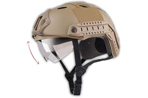 CMAIR4U Airsoft Helmet,Fast PJ Type Helmet with Airsoft Goggles Front NVG Mount and Side Rail for Airsoft/Paintball Outdoor Activities