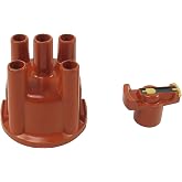 Pertronix D604604 Electronic Ignition Cast Distributor Cap and Rotor Kit, 4 Cylinder, Compatible with VW, Red