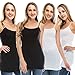 NOLABEL Multi Color 2 to 4 Pack Women's Adjustable Spaghetti strap / Racerback Cami Tank Top Plus Size (S~3XL)