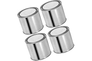 HOUDERCO 4Pcs Airtight Metal Paint Cans Thickened Round Containers with Lids for Space-Saving Sample Storage
