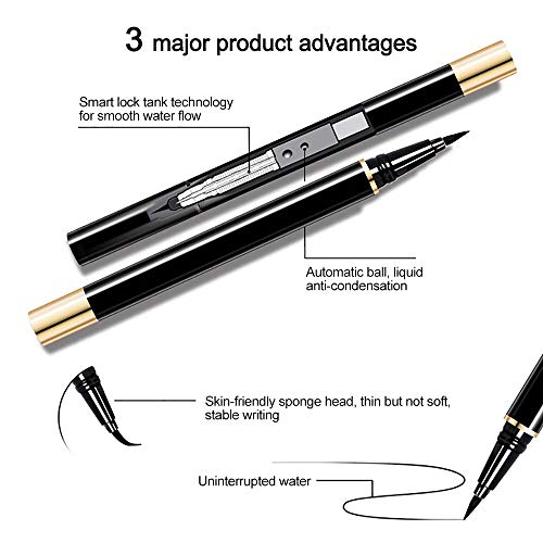 Pengxian New Material 5 Pairs of Non-Magnetic False Eyelashes Set Liquid Magnetic Eyeliner For Use with Magnetic False Lashes Pen with Special Iron Tweezers/Magnetic Eyeliner Look-No Glue Needed