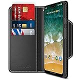 Google Pixel 3 XL Case, Maxboost [Folio Style] Wallet Case for Google Pixel 3 XL [Stand Feature] (Black) Protective PU Leather Flip Cover with Card Slot + Side Pocket Magnetic (MB000328)