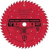 Freud LU86R012 12-Inch 48 Tooth ATB Thin Kerf General Purpose Saw Blade with 1-Inch Arbor and PermaShield Coating