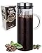 Cold Brew Iced Coffee Maker - Iced Tea Pitcher - Fruit Infusion, Borosilicate Glass Carafe with Large Removable Mesh Filter, 1000 mL