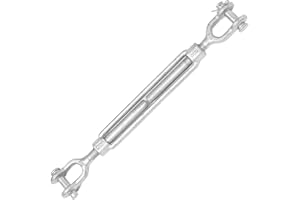 Indusco TB034IM27 Hot Dipped Drop Forged Galvanized Steel Jaw and Jaw Turnbuckle, 5200 lbs Working Load Limit, 3/4" Threaded Diameter x 9" Take Up, 20" Length