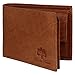 RUSTIC TOWN Mens Wallet Leather Bifold - Genuine Leather RFID Blocking Bifold Wallet With Coin Pocket (Cognac)