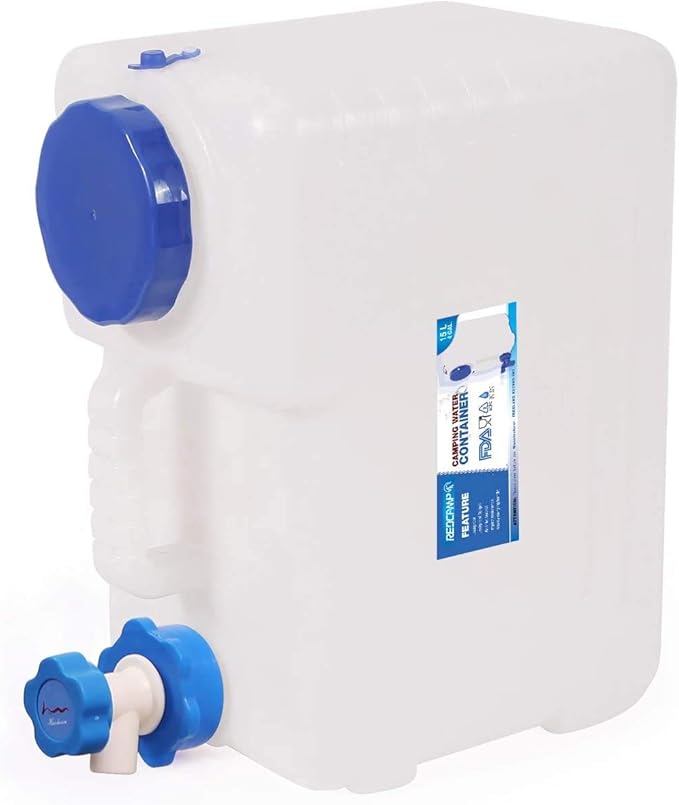 REDCAMP 4 Gallon Portable Water Container with Spigot for Camping, 15L