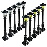 Building Block for LEGO Street Light Set of 10- Black Post With Clear Bulb & Black Cover Compatible With Lego