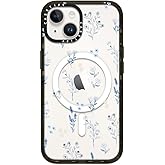 CASETiFY Impact iPhone 14 Case [4X Military Grade Drop Tested / 8.2ft Drop Protection/Compatible with Magsafe] - Small Blue Flowers - Clear Black
