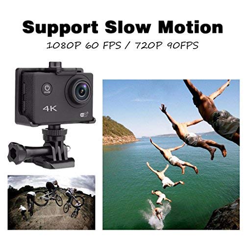 Action Camera 4K16MP WiFi Waterproof Sports Diving Cam DV Camcorder 170 Ultra Wide-Angle Len with Sensor 2 Rechargeable Batteries/Floating Hand Grip and Accessories Kit