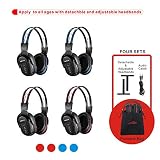 4 Pack of DVD Wireless Headphones, Car Kids Headphones, IR Headphones for Car Entertainment System, Wireless IR Headphones with Dual Channel