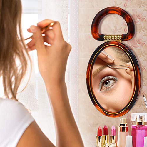 A-1 Hand Oval Cosmetic 7X Magnifying Mirror with Stand