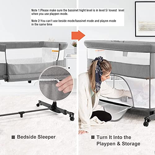nordmiex Baby Crib,3 in 1 for Baby,Bedside Sleeper Bedside