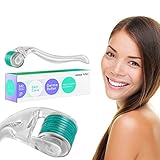 Derma Roller Premium Quality Cosmetic Skin Care Tool Kit - Needling Instrument For Face | 540 Titanium MicroNeedle, .25 mm - Includes Storage Case