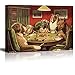 wall26 Canvas Wall Art - Dogs Playing Poker Series - A Bold Bluff by by C.M Coolidge - Giclee Print Gallery Wrap Modern Home Art Ready to Hang - 24x36 inches