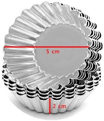 I R Enterprises Aluminium Tart Mould Mini Cups Set of 12 Pieces for Oven, 5cm x 2cm