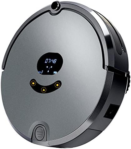 Robotic Vacuum Cleaner with Mop, Self-Charging Strong Suction Floor Cleaning Robot for Pet Hair and Allergens, Anti-Bump Sensor and Drop-Sensing Technology, Designed for Hard Floor and Thin Carpet