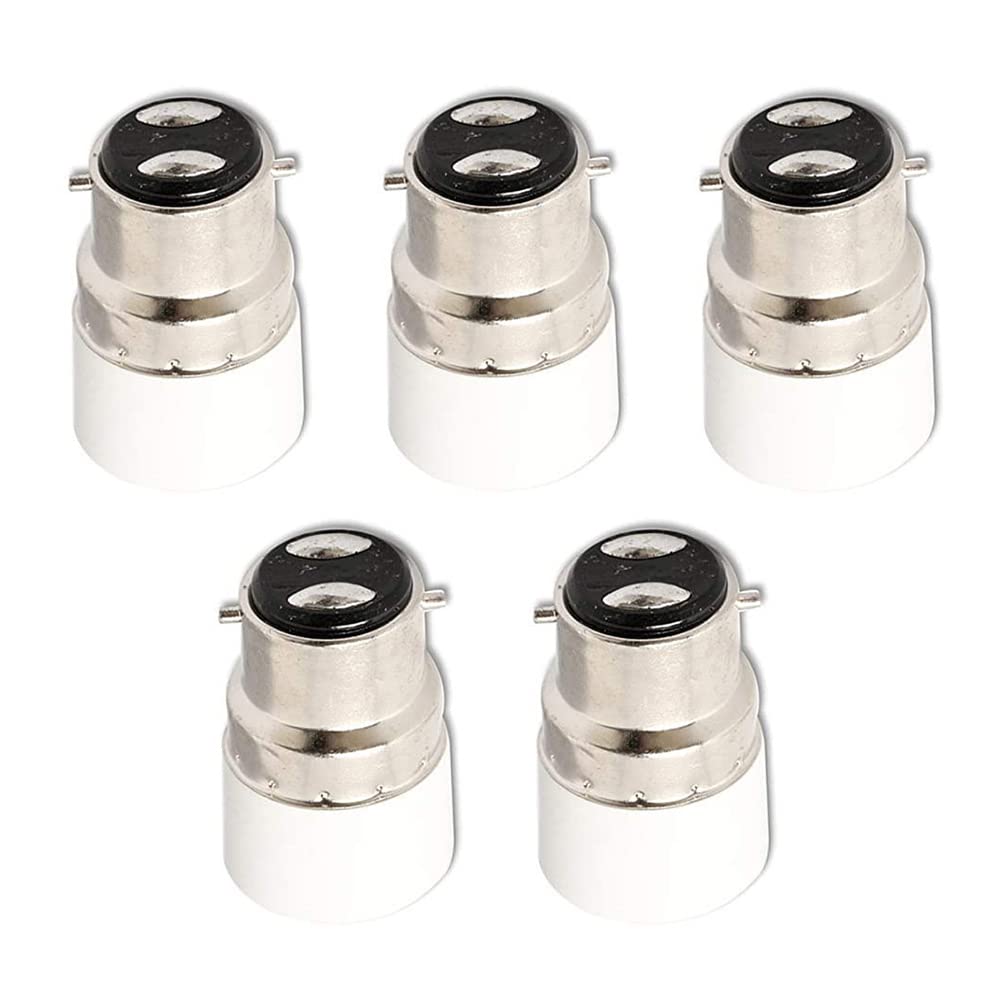 Hsthe Sea 5X B22 to E14 Socket Converter, Bayonet to Small Screw Adapter, BC to SES Converter, Lamp Adapter for LED Lights & Bulbs & CFL Lights