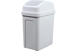 5.5 Gallon Bathroom Trash Can with Swing Lid, Small Slim Compact Plastic Small Garbage Can,Detachable,Easy to Clean Tall Tras