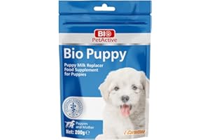 BIO PETACTIVE Bio Pet Active Bio Puppy Milk Replacement Powder, Supplemental Feed for Puppies 1-84 Days, Powdered Puppy Weaning Formula with Vitamins Minerals L-Carnitine, 7.05 oz