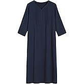 Latuza Women's Cotton Nightgown 3/4 Sleeve Soft Night Gown with Pockets