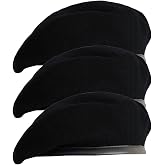 Gajaous British Military Berets for Men and Women,Wool and Leather Army Beret Hats 3 Packs