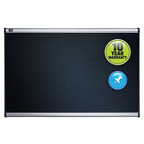 Quartet B347A Quartet Embossed Bulletin Board, Hi-Density Foam, 72x48, BLK, GY Aluminum Frame