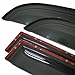 TuningPros WV-369 Window Visor Deflector Rain Guard Dark Smoke 4-pc Set