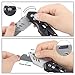 Utility Knife Folding Box Cutter with Extra 5pcs SK5 Stainless Steel Blades, Best Work Knife with Clip, Easy Release Button, Quick Change and Lock-Back Design
