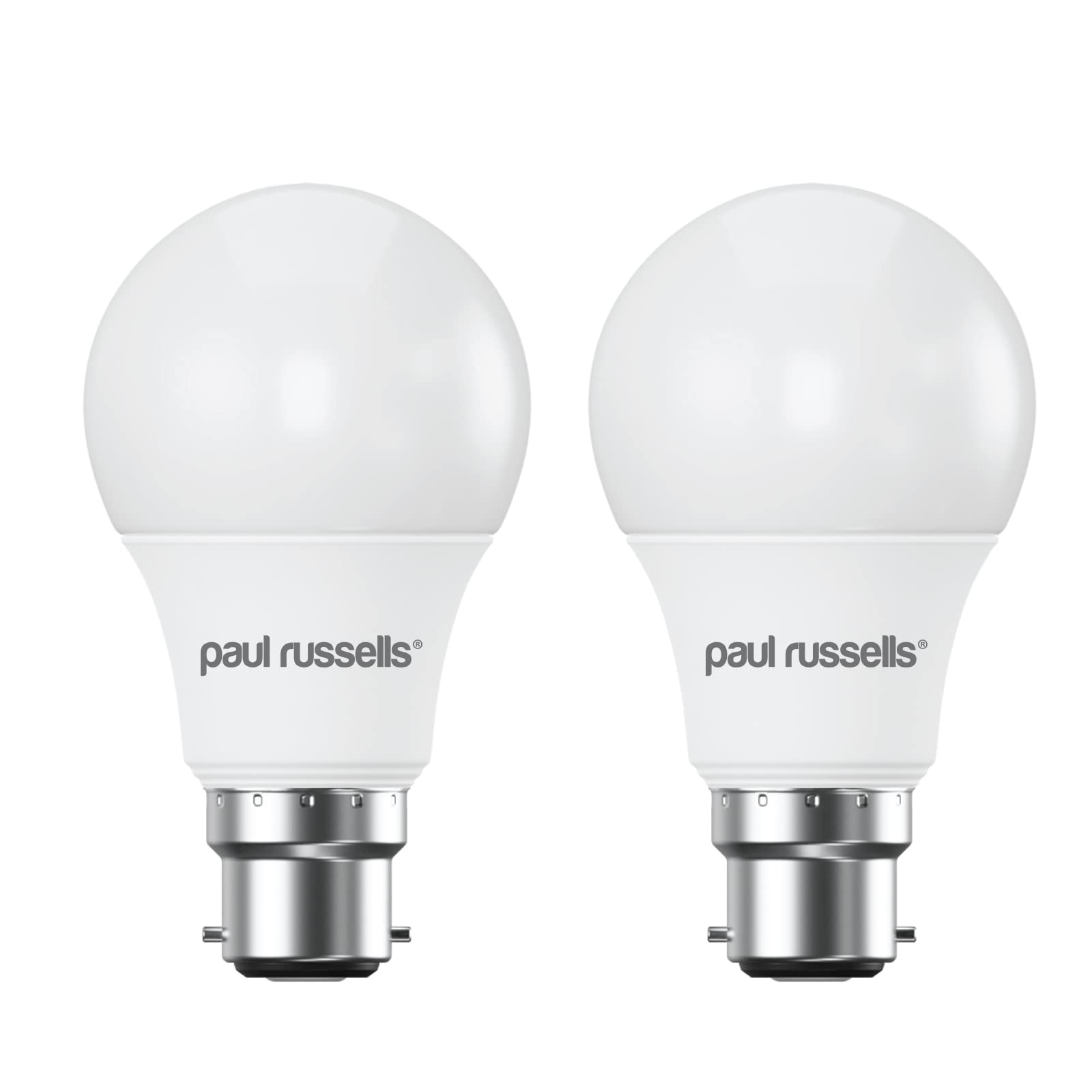 paul russells LED GLS - Dimmable Bayonet Light Bulbs, 8.5W 806Lumens B22 A60 LED Bulbs, 60w Equivalent, 4000K Cool White/Natural White, Dimmer Standard BC Energy Saving Ceiling Light, 2 Pack โ image 1