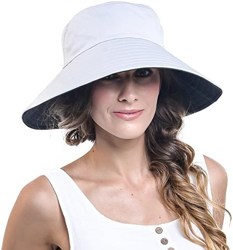 Forbesite Extreme UV 50+ Sun Protection Reversible Outdoor Flat Hat Cap for Men Women (Light gray/Black)