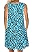 Summer Beach Dresses for Women Tshirt Sundresses Boho Casual Sleeveless Floral Shift Pockets Swing Loose Damask Blue Green 2X-Large