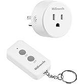 Remote Control Outlet Plug, WILAWELS Wireless Remote On Off Switch for Outlet, Remote Light Switch for Lamp, Light, Programmable, 100ft RF Range, 15A/1875W, Battery Included, FCC Listed W11RC1106
