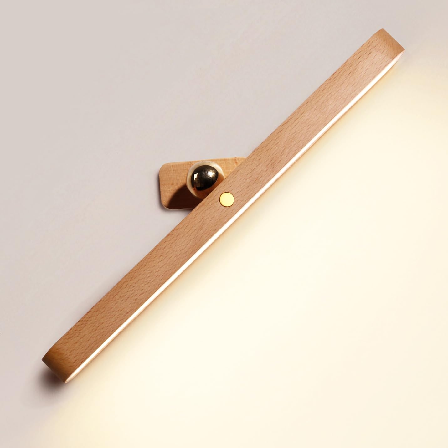 Photo 1 of Chilvane Wall Lights for Bedroom Battery Operated Wall Sconce Lamp Vanity Light Magnetic Aesthetic Wooden Big Capacity 2000mah Wireless Rechargeable Wall Lights for Living Room,Beech Wood
