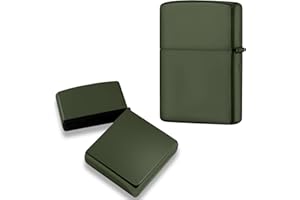 GENERIC Lighter Case for Zippo, Without Insert Copper Lighter Cover Shell for Zippo Perfect Men's Gift for Dad, Husband, Him (Green)