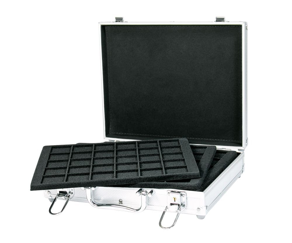 Lindner S2307-S2115CE Münzkoffer ALU für 180 Münzen/Münzkapseln bis Ø 38 mm