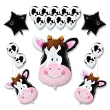   18Pack Kids Birthday Party Decorations 30inch Cow Balloon 12inch Latex Balloons for Farm Animal Theme Party Kid Birthday Party Favors (cow) 