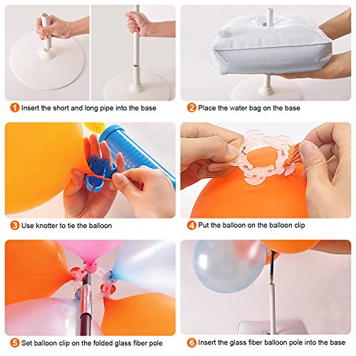 Balloon Arch Kit,9FT Tall & 10Ft Wide Adjustable Balloon Stand Set with Water Fillable Base,50Pcs Balloon Clips,Manual Pump Balloon Knotter-For Wedding Graduation and Birthday DIY Event Party Supplies Decorations