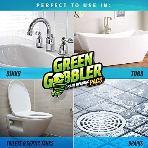 Green Gobbler DRAIN OPENER PACS Hair Clog Remover Toilet Clog