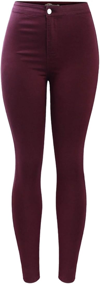burgundy skinny trousers womens