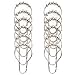 nikkouware Shower Curtain Hooks Stainless Steel Set of 12 - Polished Chrome Rings - Suitable for Shower Curtain Liner - Sturdy Easy Slide on Long Tension or Curved ​​​​​​​Bathroom Shower Rod