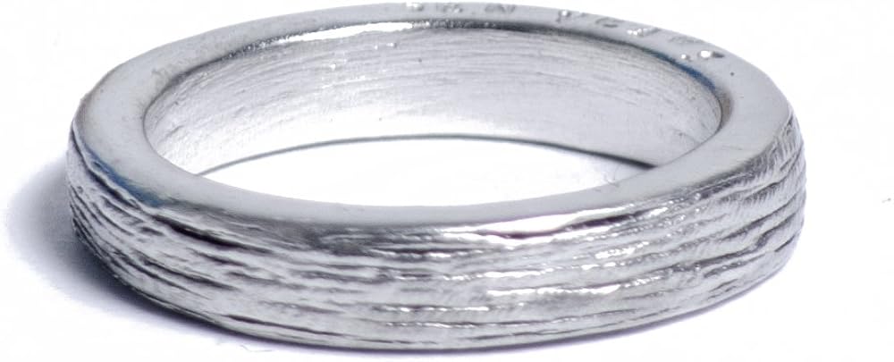 Pirantin Tin Ring for 10 Year Anniversary Inscribed with 'Ten Years' Free Re Sizing Available (M), Silver, Medium