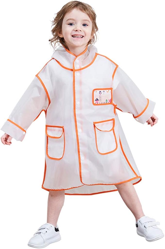 Luoem 1pc Kinder Regenmantel Cartoon Leichte Regenbekleidung Mode Klare Kapuze Regenmantel Regenbekleidung Fur Kinder Kleinkinder Kinder S Grosse Orange Amazon De Bekleidung