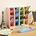 Chris.W Wheat Straw Desk Pencil Organizer - Caddies for Office/Teacher/School Supplies/Markers/Gel Pens/Paint Brushes Storage Holder Racks - 4 Colors 16 Compartment