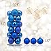 Yoland 24ct Barrel Plating Multicolor Christmas Ball Ornaments (40mm/1.57'' in) (Blue)