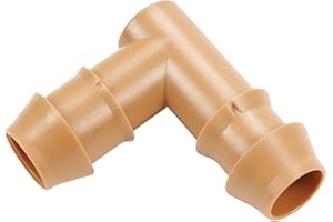 Copadri Drip Irrigation Elbow Fittings, 25 Pieces 1/2'' Drip Line Barbed Elbow Connectors for 1/2 Inch Irrigation Tubing 90 Degree Elbow for Garden Drip Sprinkler Systems