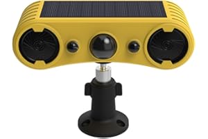 SENKEFEI SS Solar Outdoor-Indoor Motion Sensor Alarm - Loud Noise Maker! 13 Sound Detector Strobe Light. Perfect for Homes, Cottages, and Farms!