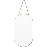 ZYGNHMO Gold Oval Mirror, Vanity Mirror with PVC Plastic Frame, Wall Mount Mirrors Decor 9.2x15.9 inch