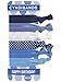 CyndiBands Elastic Hair Ties - Happy Birthday Indigo Dots Set of 6
