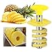 Pineapple Corer Cutter Slicer Peeler, GIPTIME Stainless Steel Pineapple Tools, Easy To Use and Clean, Dishwasher Safe, 8 Fruit Forks As Bonus, Yellow